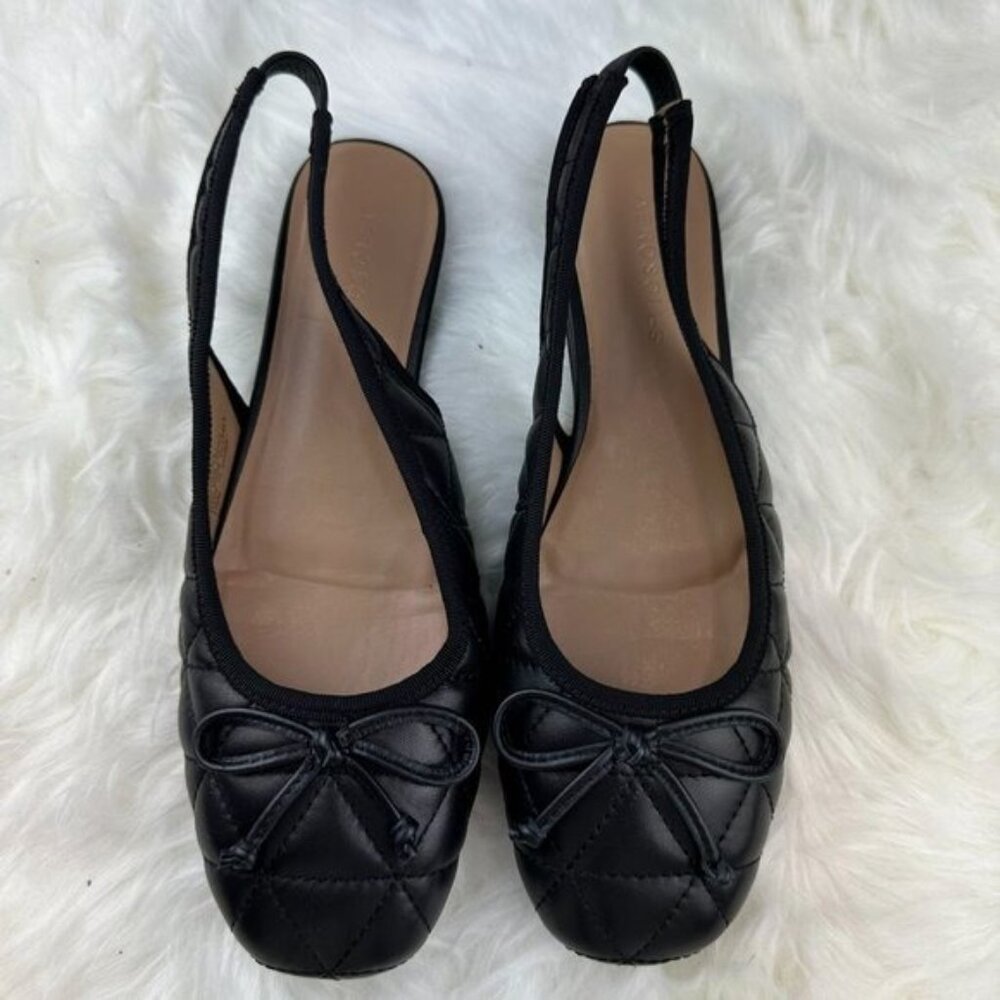 Aerosoles Catarina Quilted Slingback Flat in Black Quilted Leather - Picture 3 of 8